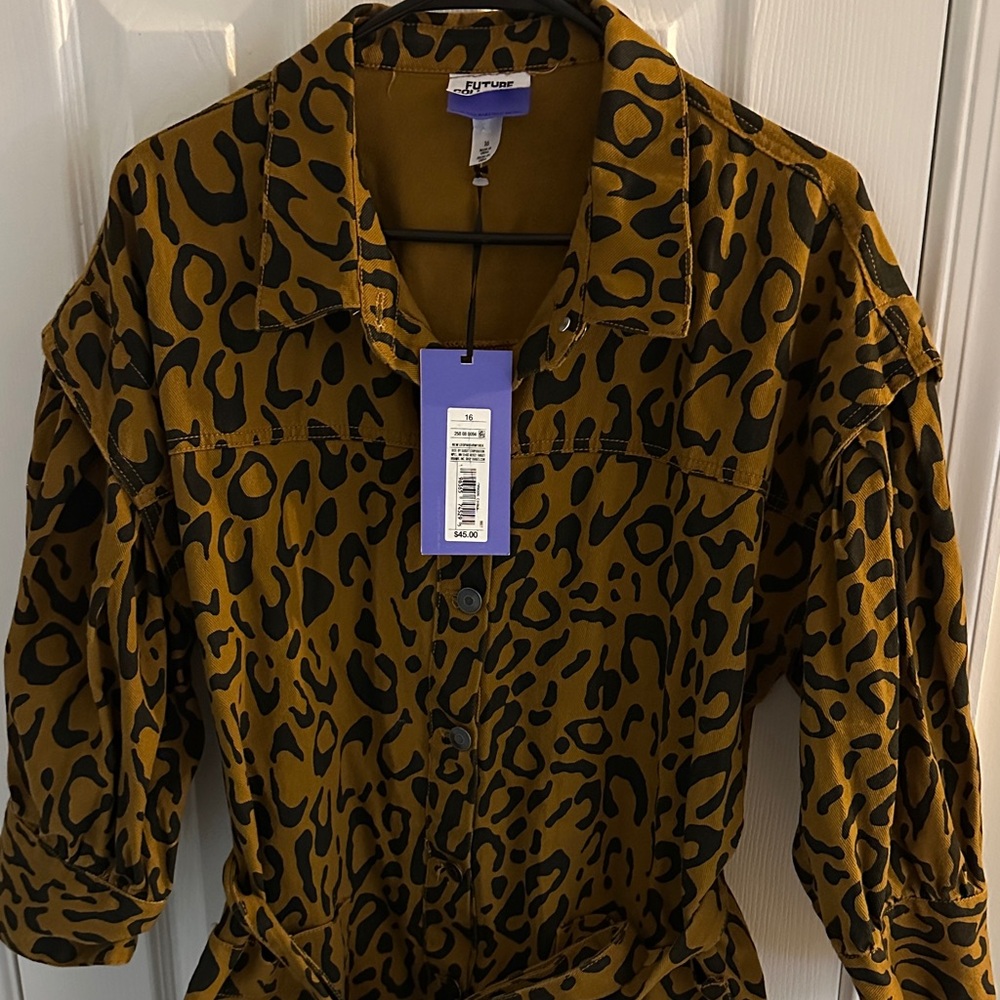 Future collective Leopard-Print Shirt Dress - Picture 2 of 11